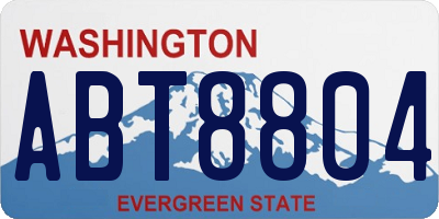 WA license plate ABT8804