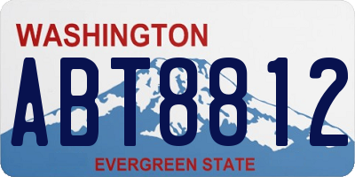 WA license plate ABT8812