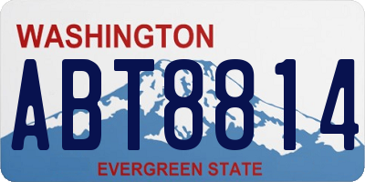 WA license plate ABT8814