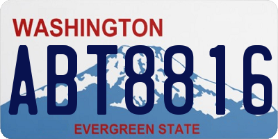 WA license plate ABT8816