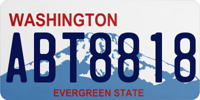 WA license plate ABT8818