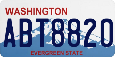 WA license plate ABT8820
