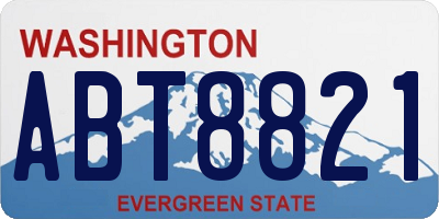 WA license plate ABT8821
