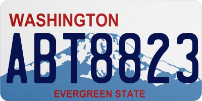 WA license plate ABT8823