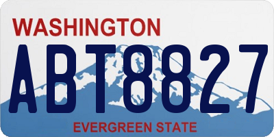 WA license plate ABT8827