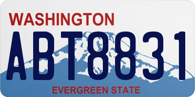 WA license plate ABT8831
