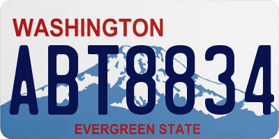WA license plate ABT8834