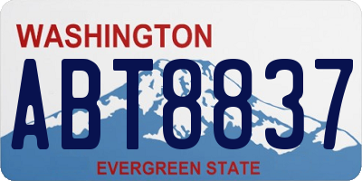 WA license plate ABT8837