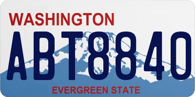 WA license plate ABT8840