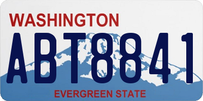 WA license plate ABT8841