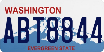 WA license plate ABT8844