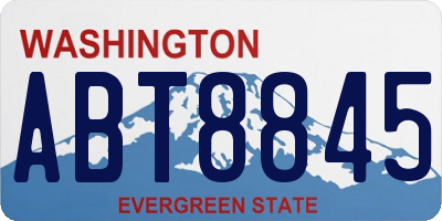 WA license plate ABT8845