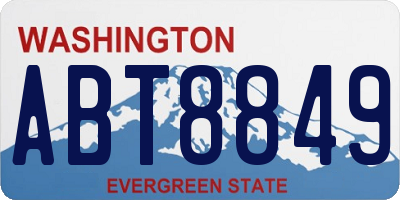 WA license plate ABT8849