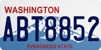 WA license plate ABT8852