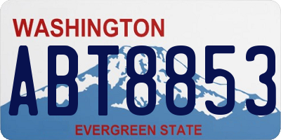 WA license plate ABT8853
