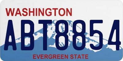 WA license plate ABT8854