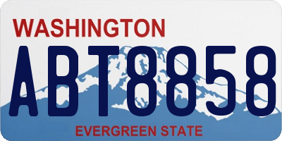 WA license plate ABT8858