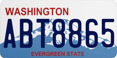 WA license plate ABT8865