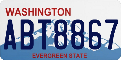 WA license plate ABT8867