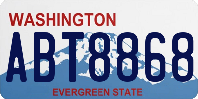 WA license plate ABT8868