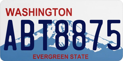 WA license plate ABT8875