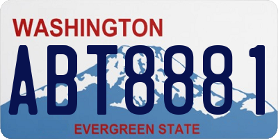 WA license plate ABT8881
