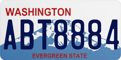WA license plate ABT8884