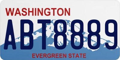 WA license plate ABT8889