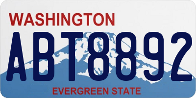 WA license plate ABT8892