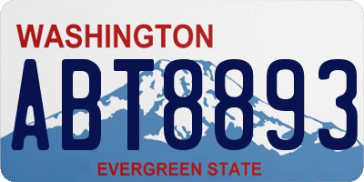 WA license plate ABT8893