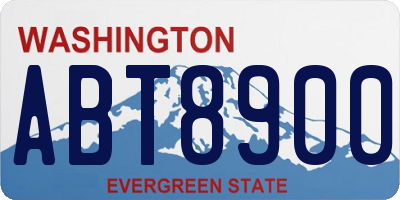 WA license plate ABT8900