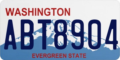 WA license plate ABT8904