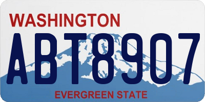 WA license plate ABT8907