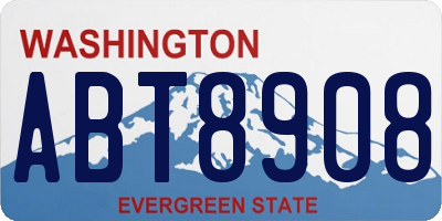 WA license plate ABT8908