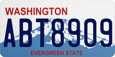 WA license plate ABT8909