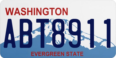 WA license plate ABT8911