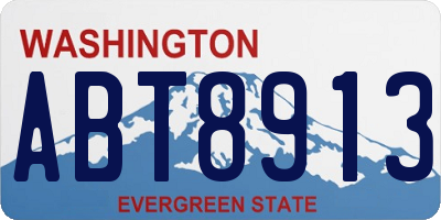 WA license plate ABT8913