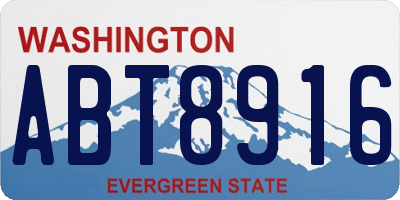 WA license plate ABT8916