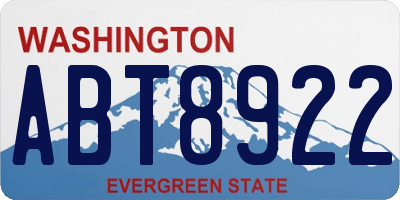 WA license plate ABT8922