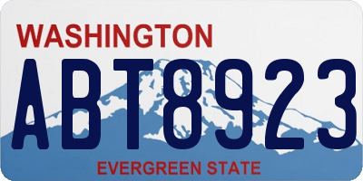 WA license plate ABT8923