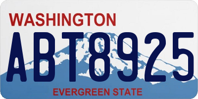 WA license plate ABT8925