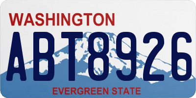 WA license plate ABT8926