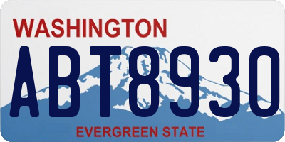 WA license plate ABT8930