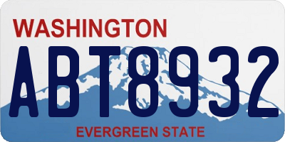 WA license plate ABT8932