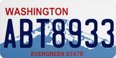WA license plate ABT8933