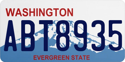 WA license plate ABT8935