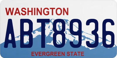 WA license plate ABT8936