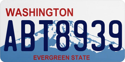 WA license plate ABT8939