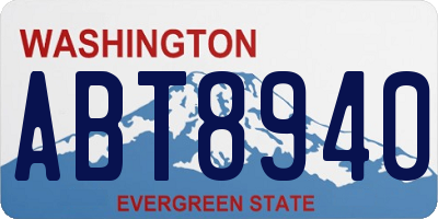 WA license plate ABT8940