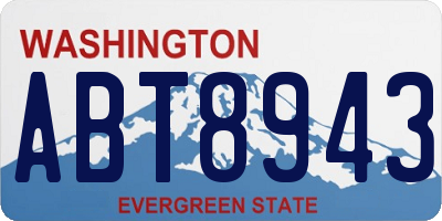 WA license plate ABT8943